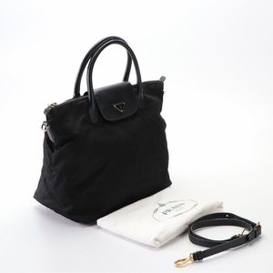 SOLD — 👜 Prada Tessuto Tote - Nylon and Saffiano Leather Shoulder Bag (Black)